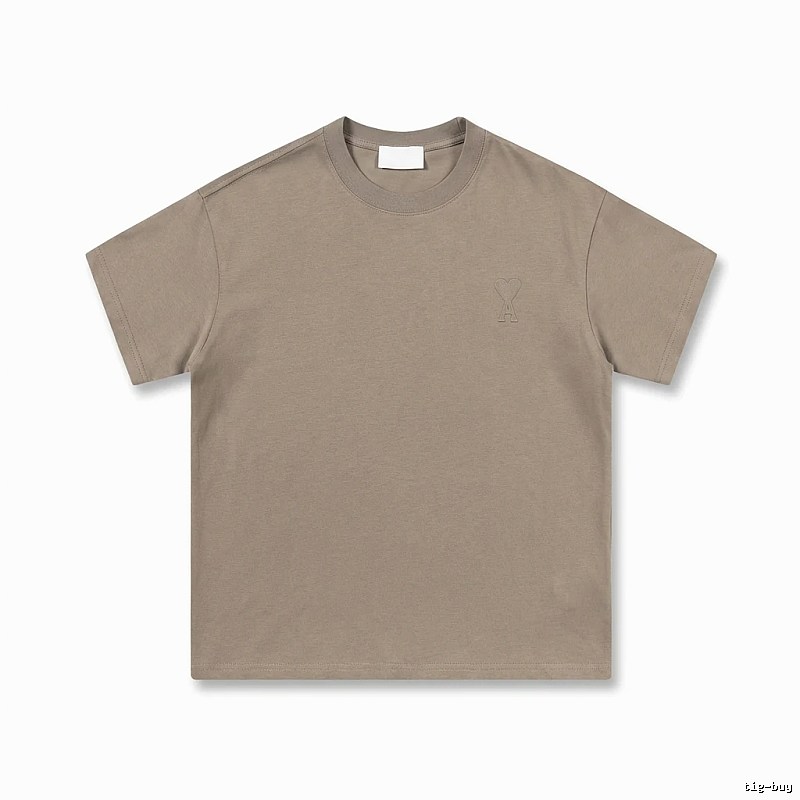 AMI minimalist style khaki T-shirt