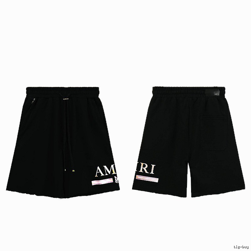 AMIRI Letter Print Street Style Black Shorts