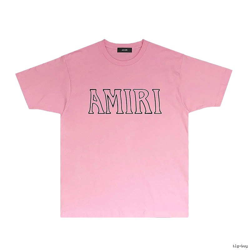 AMIRI minimalist style pink T-shirt