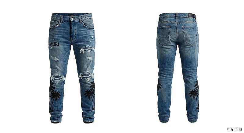 AMIRI Palm Tree Ripped Jeans