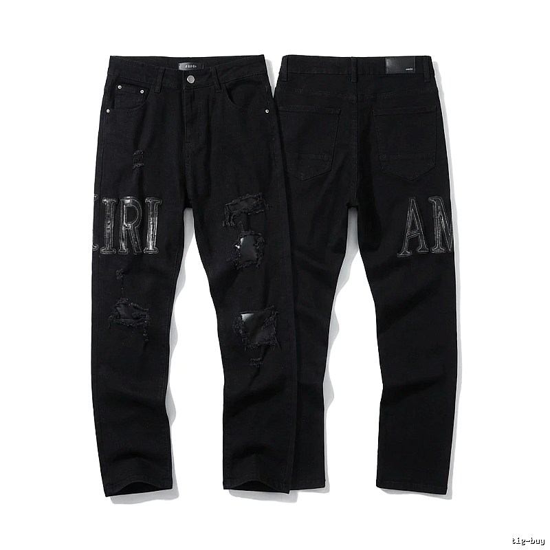 AMIRI Trendy Black Jeans with Holes