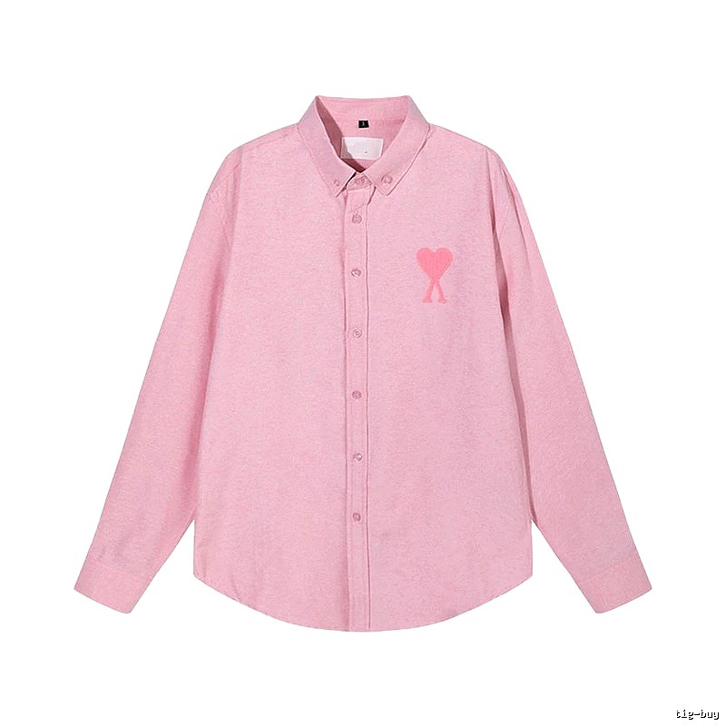 AMI's Love Minimalist Style Pink Shirt