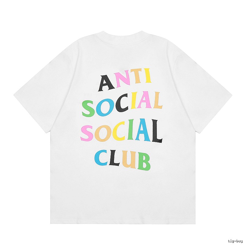 Anti Social Social Club Streetwear Logo T-shirt Black Orange Anti with Logo Accent