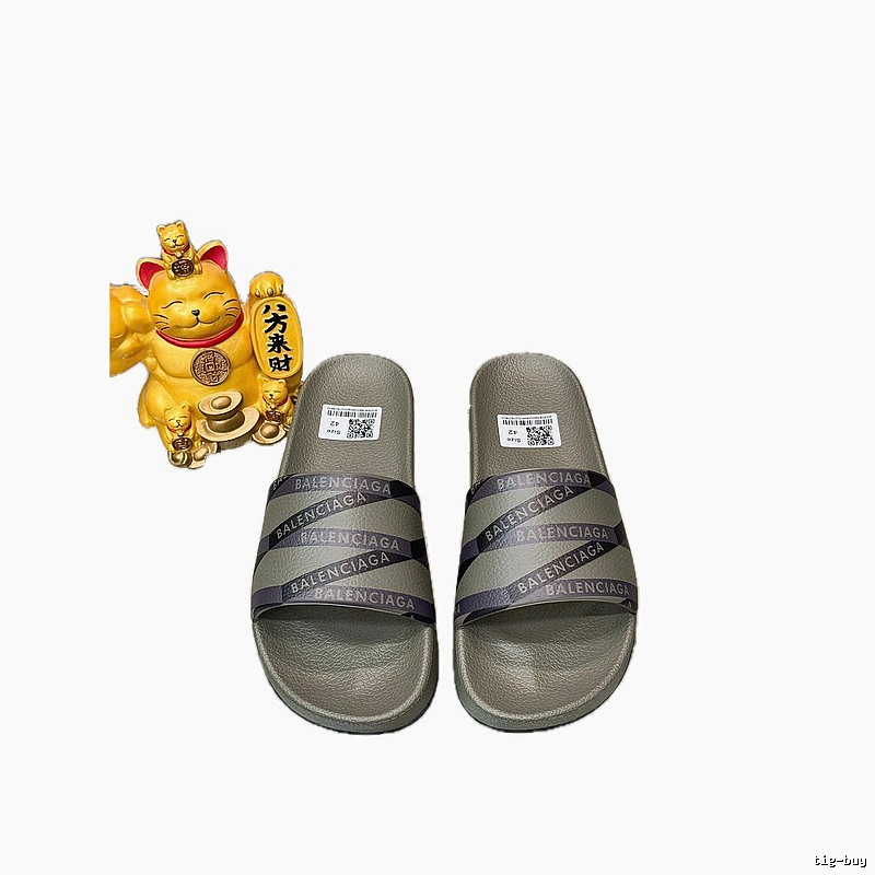 Balenciaga All-over Print Trendy Cool Grey Slide Slipper