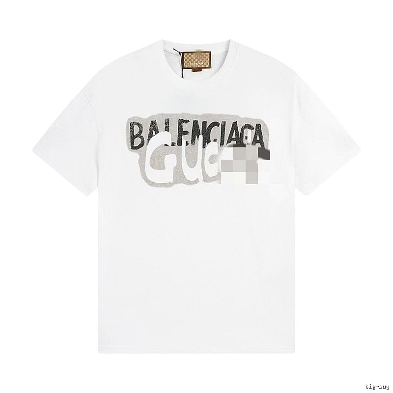 Balenciaga Co-branded Graffiti-style White T-Shirt