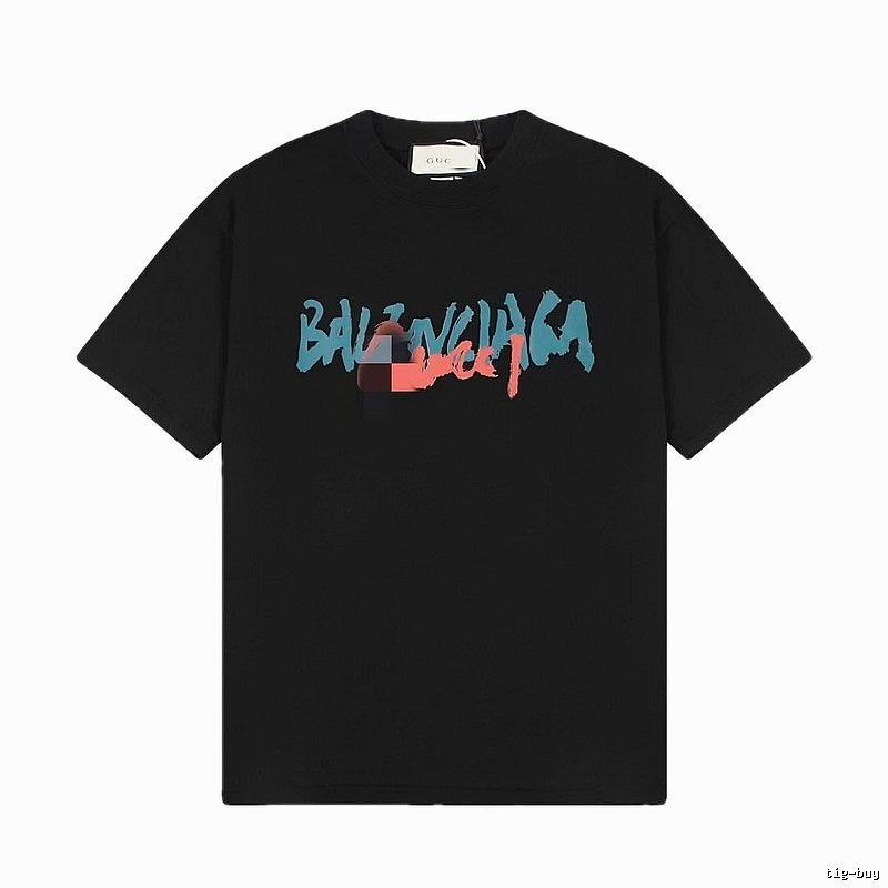 Balenciaga Graffiti Street Style Black T-Shirt