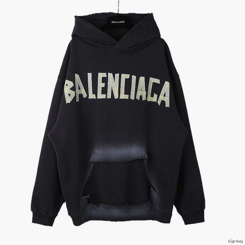 Balenciaga letter-style black sweatshirt