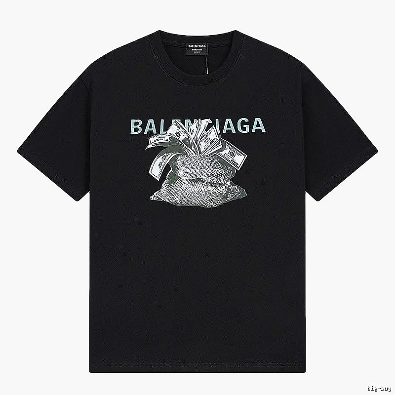 Balenciaga Money Bag Style Black T-shirt
