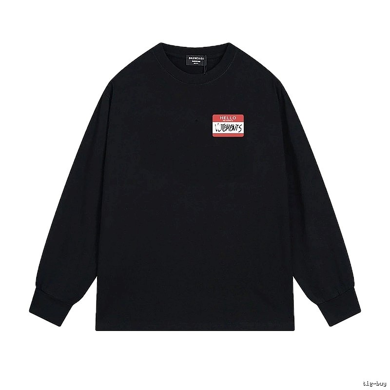 Balenciaga simple-style black long-sleeve