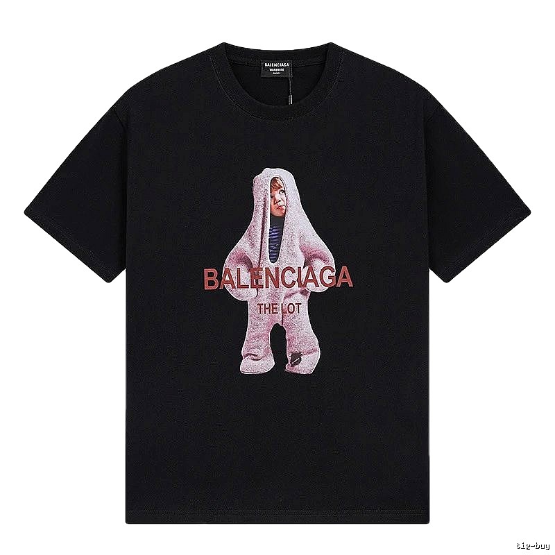 Balenciaga's childlike black T-shirt.