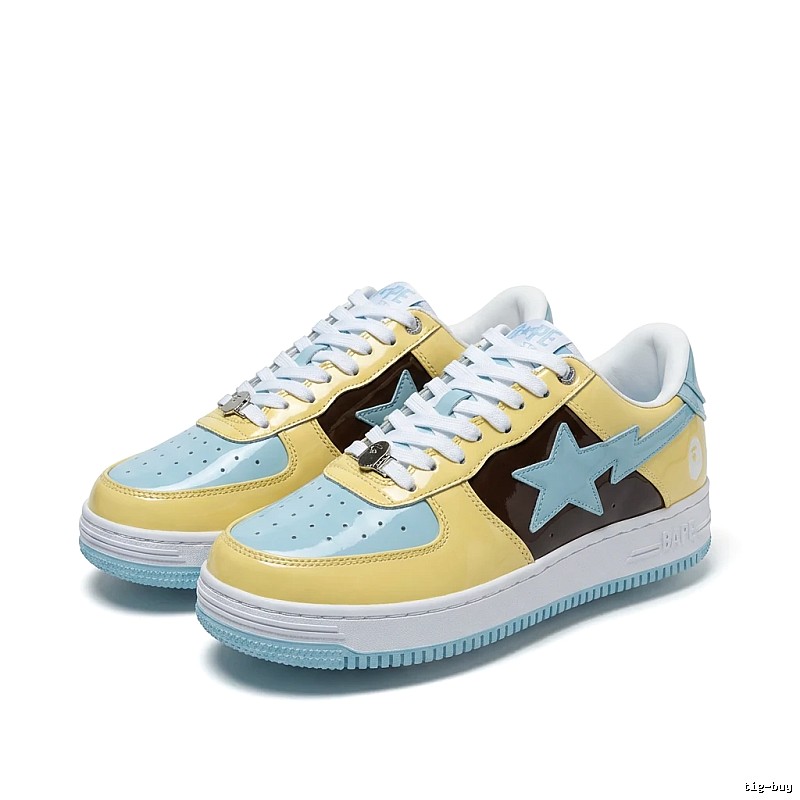 Bape Star - Marked Trendy Yellow - Blue Shoes