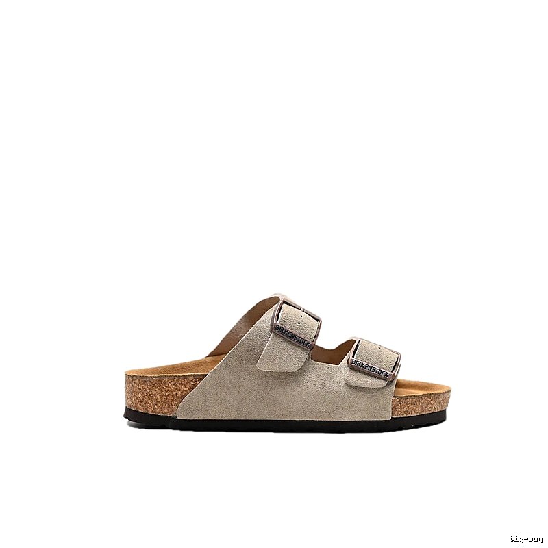BIRKENSTOCK Double-Buckle Casual Sand-colored Slide Slippers