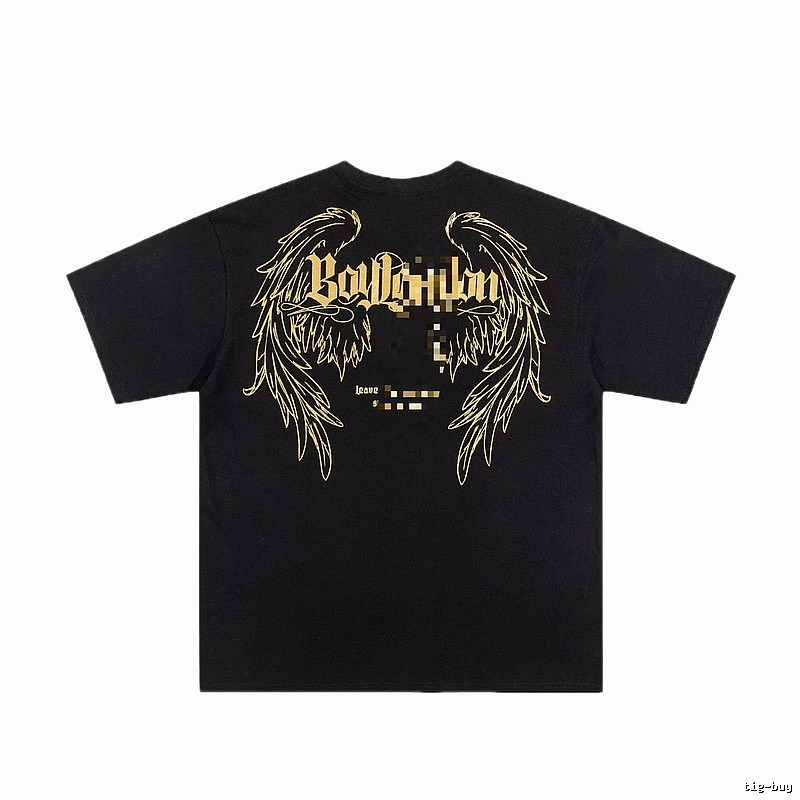 BOY LONDON Gothic Style Black T-shirt with Gold Foil Wings