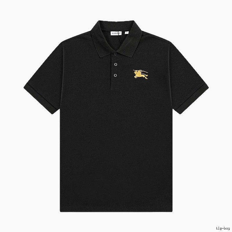 Burberry Knight Logo Simple Black Polo Shirt