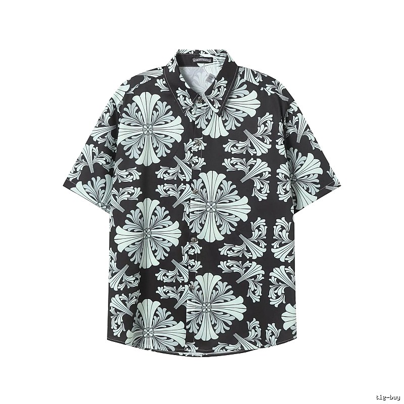 Button-Shirt Styling Black Floral Button Shirt Streetwear Look