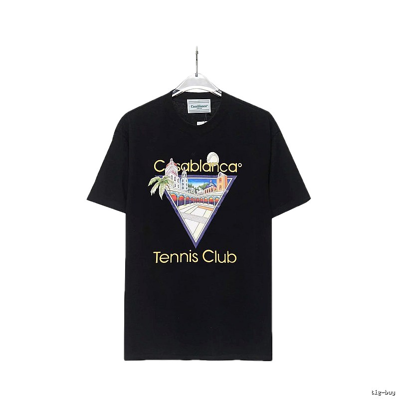 Casablanca Print Casual Black T-shirt