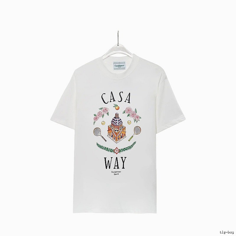 Casablanca printed casual white T-shirt