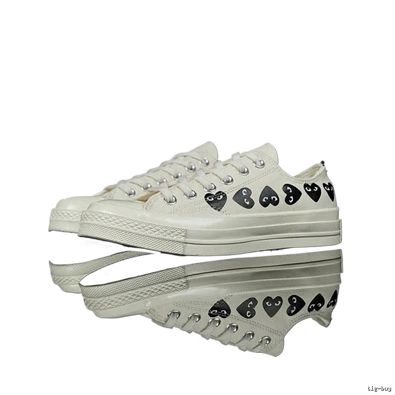 CDG Love Minimalist Style White Shoes