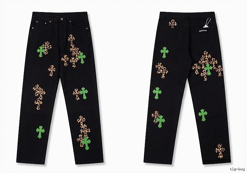Chrome Hearts black trendy cross jeans