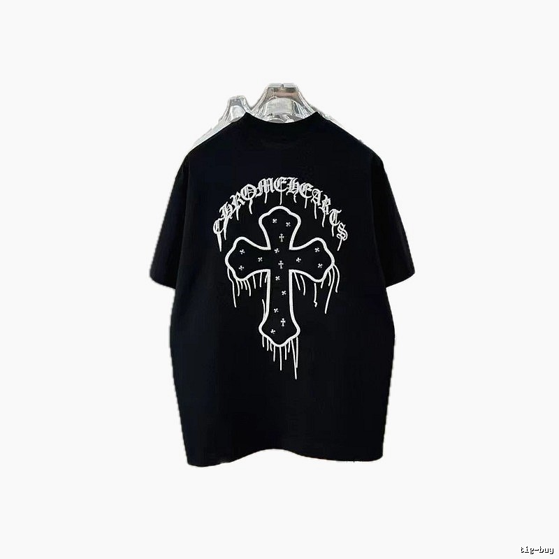 Chrome Hearts Cross Embroidery Street Style Black T-Shirt