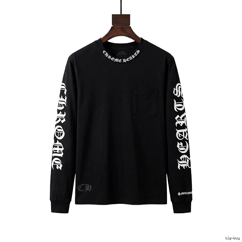 Chrome Hearts Dark Style Long-sleeved Black T-shirt
