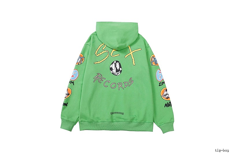 Chrome Hearts Easy Match Cross graphic hoodie Black Blue Cross for Everyday Use