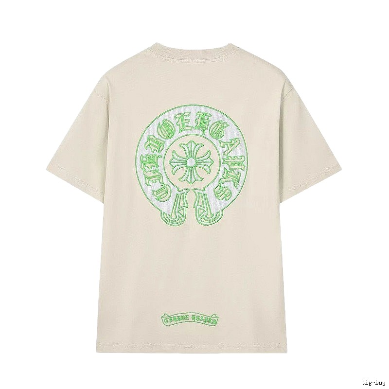 Chrome Hearts Embroidered Street Style Beige Short-sleeve T-shirt