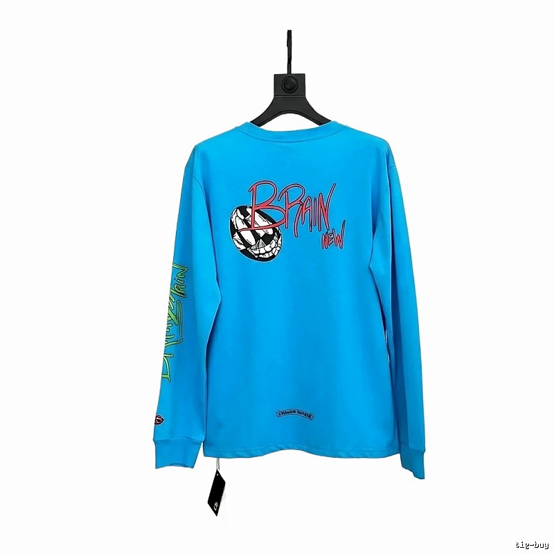 Chrome Hearts Graffiti Trendy Style Blue T-shirt