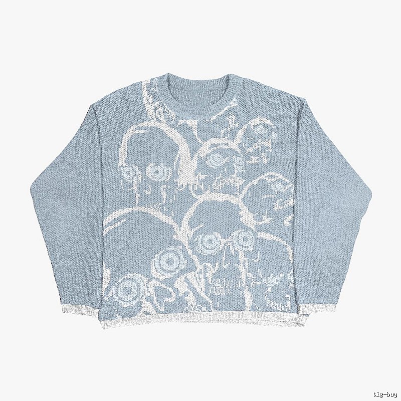 Classic Anime graphic sweater Black Knit Top with Travel-Friendly Style