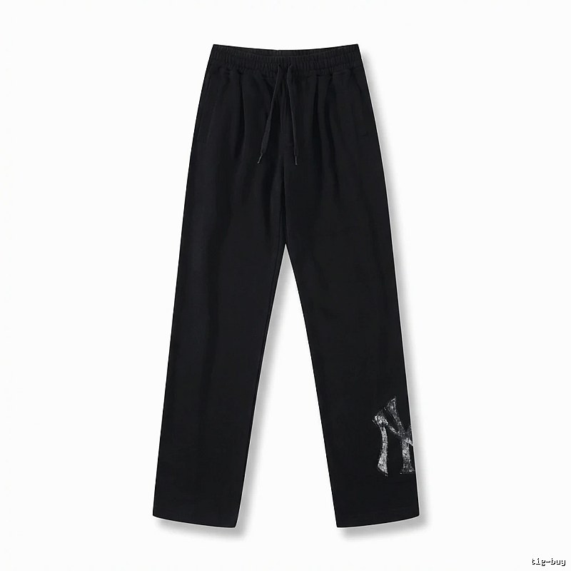 Classic trendy brand black trousers of MLB