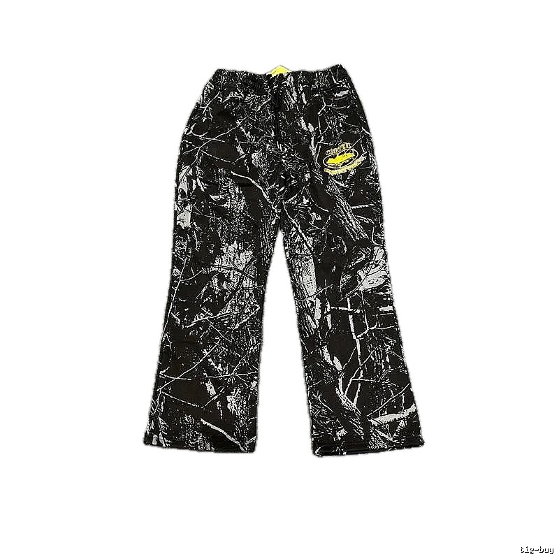Corteiz graffiti-style black long trousers