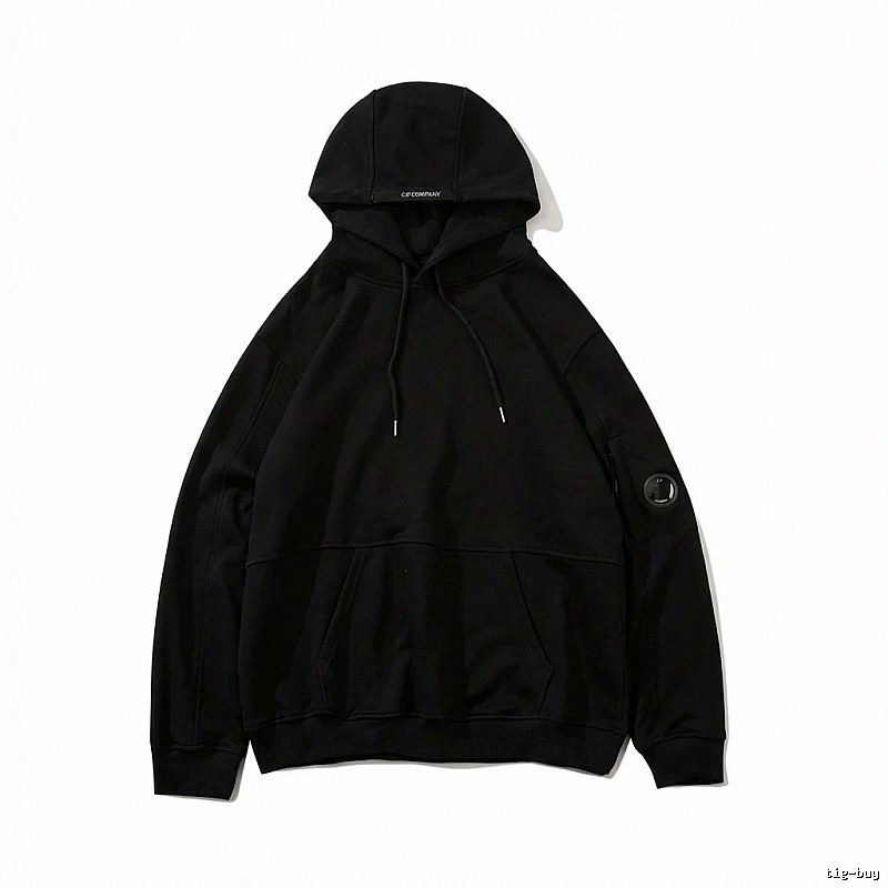 C.P. COMPANY minimalist style black hoodie