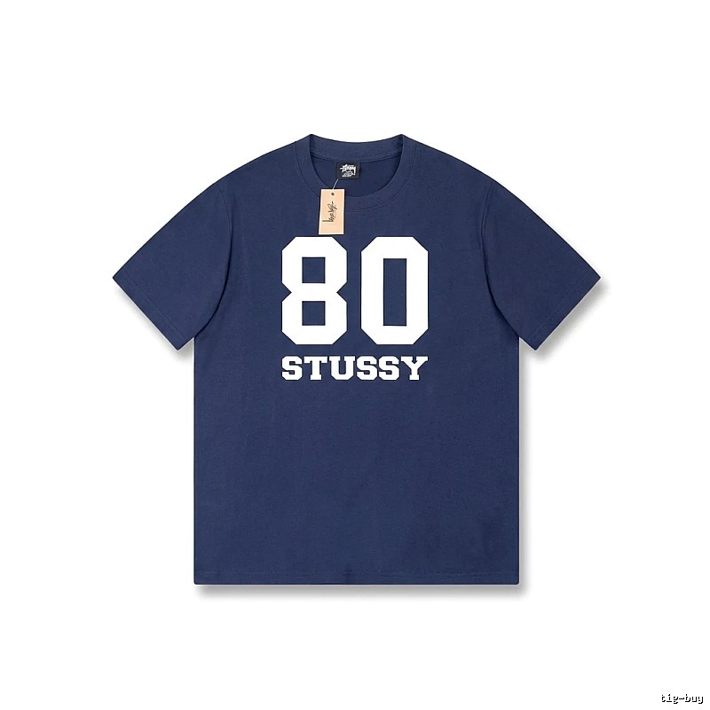 Deep blue T-shirt with Stussy digital printing