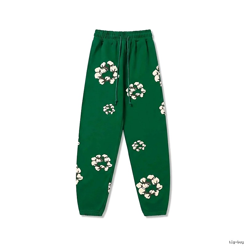 DENIM TEARS Floral Retro Green Sweatpants