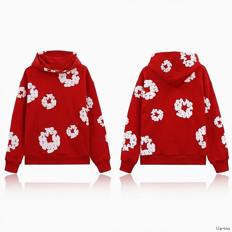 DENIM TEARS Print Retro Red Sweatshirt