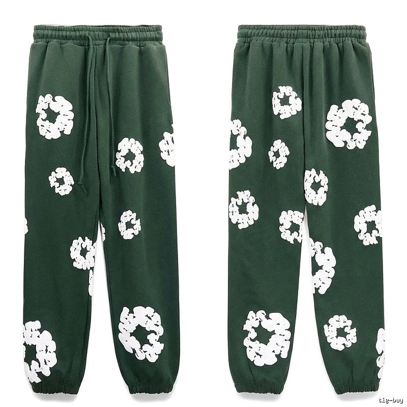 Denim Tears Printed Casual Dark Green Pants