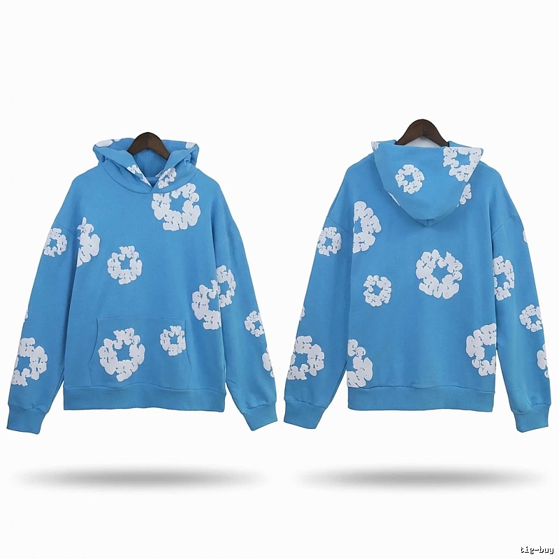 DENIM TEARS Printed Casual Style Blue Sweatshirt