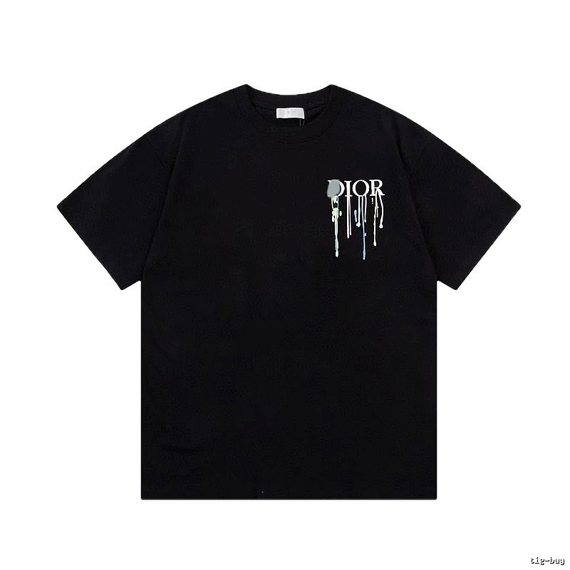 Dior Graffiti Trend Style Black Short-sleeve T-shirt