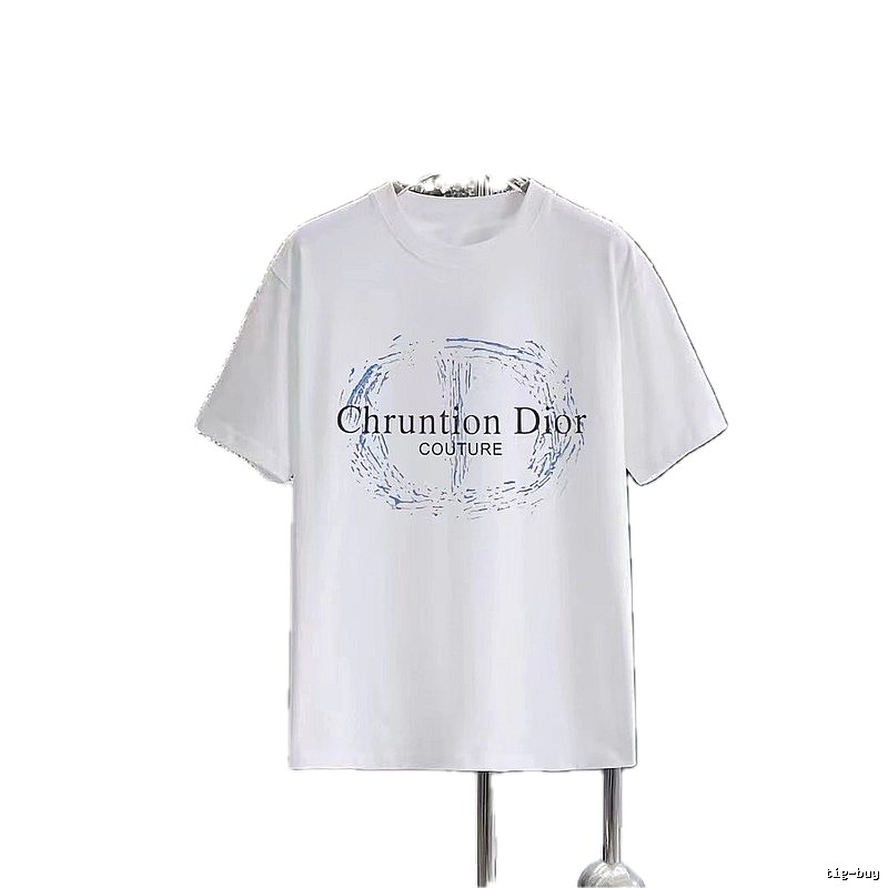 Dior Haute Couture Printed Light Luxury Style White T-shirt