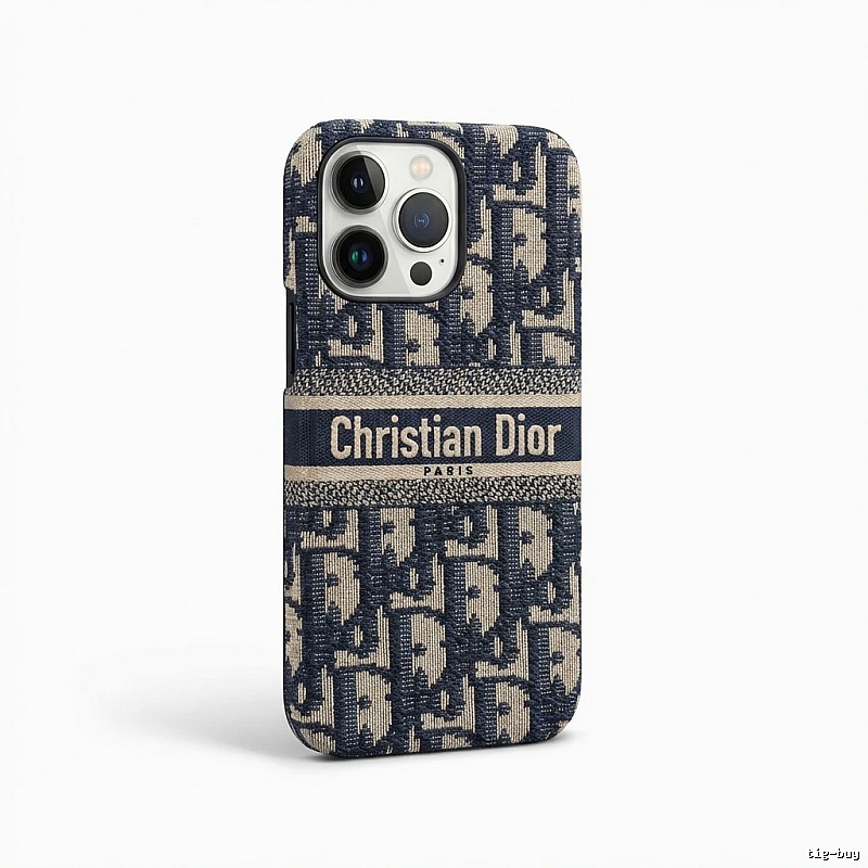 Dior Monogram Dark Blue Phone Case