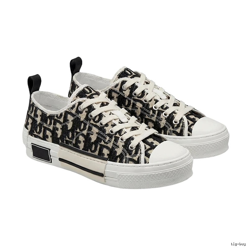 Dior monogram style black and white canvas shoes