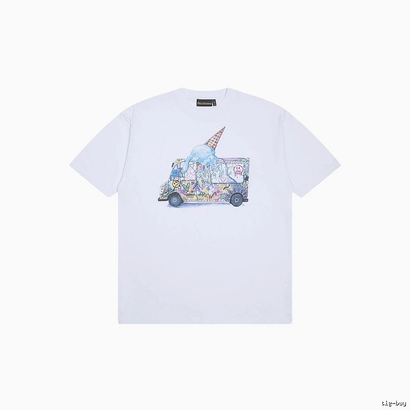 DREW Graffiti Style Ice Cream Truck White Short Sleeve T-shirt