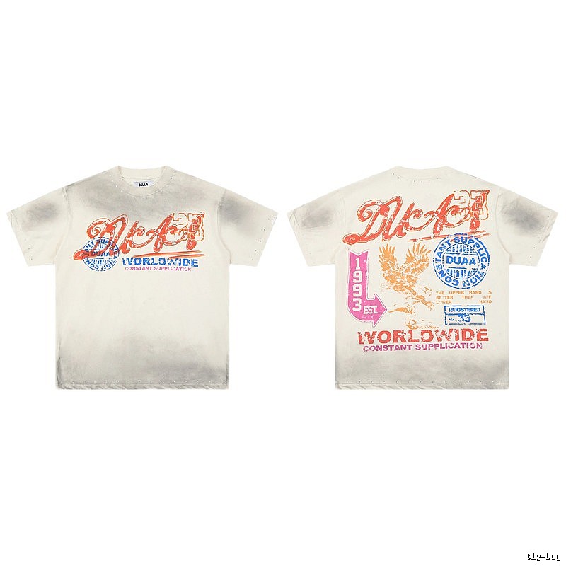 DUAA Falcon Print Vintage Style Off-White T-shirt