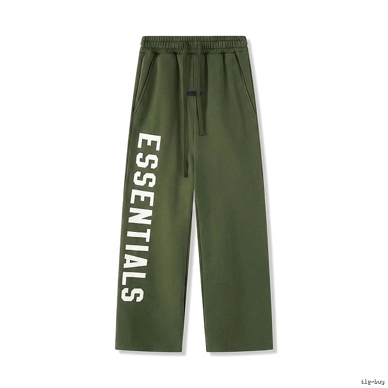 ESSENTIALS Military Green Wide-Leg Pants