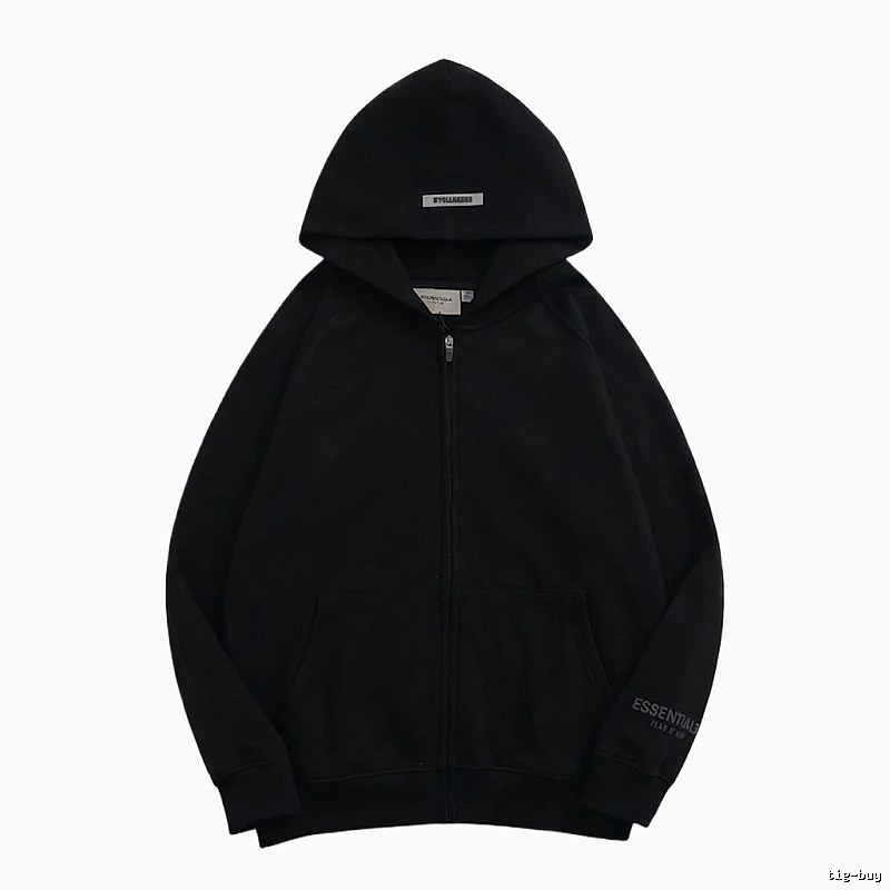 ESSENTIALS minimalist style black hoodie