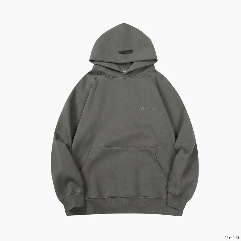 ESSENTIALS minimalist style grey hoodie