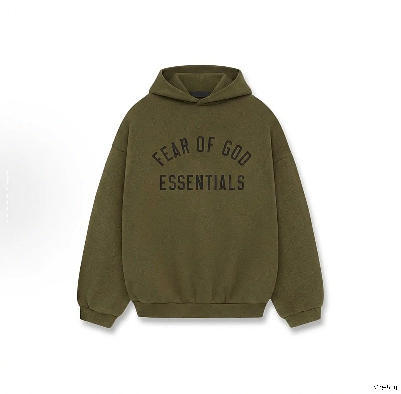 ESSENTIALS minimalist style olive green sweatshirt
