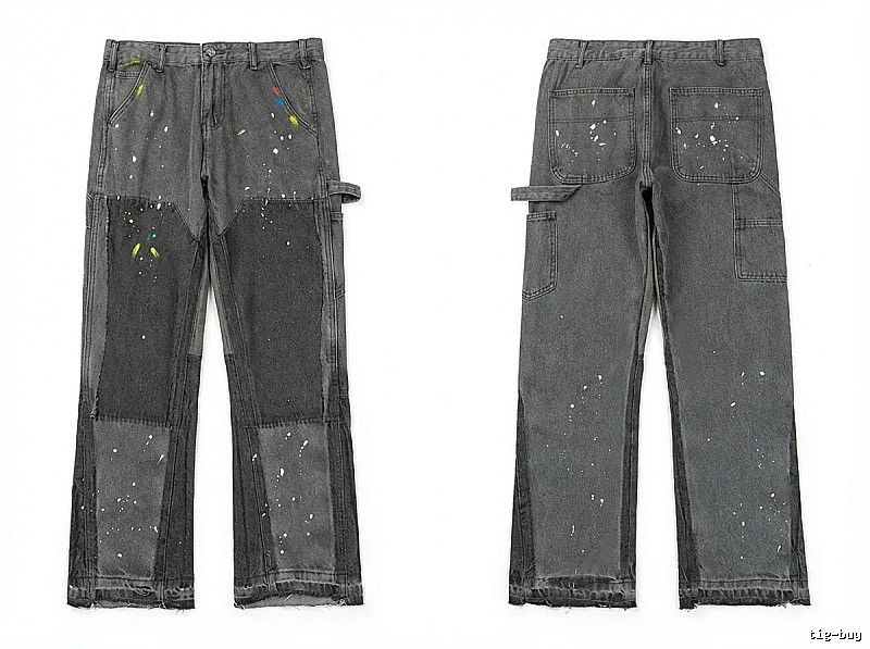 Gallery Dept. Stitched Graffiti Style Grey Pants