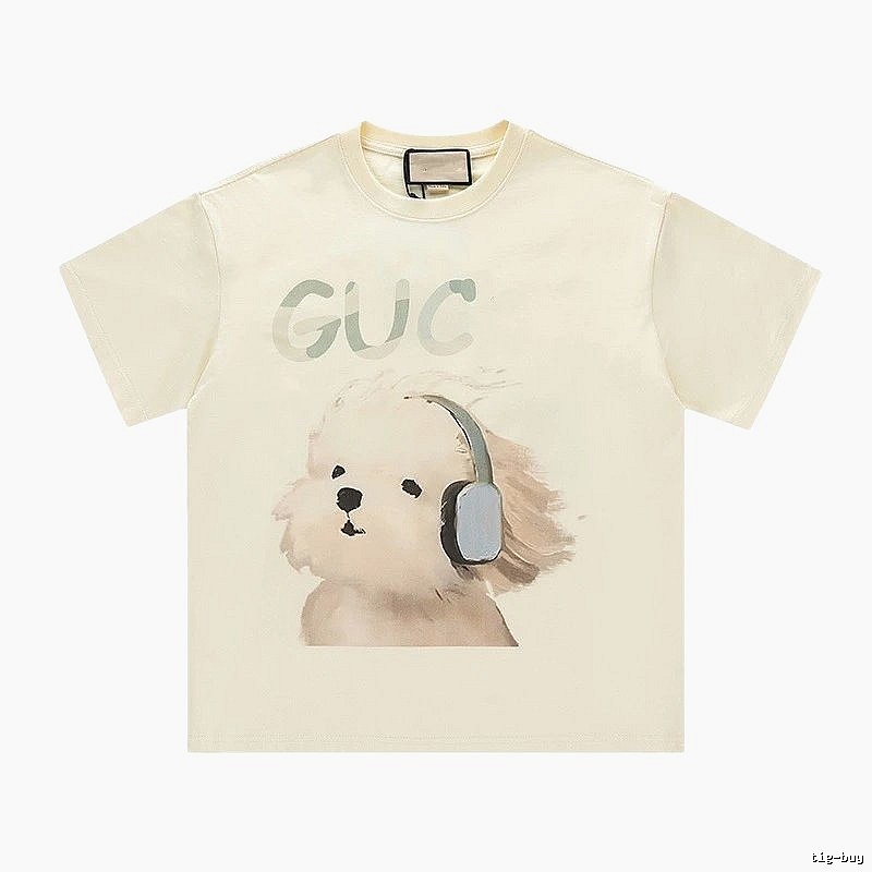 Gucci Puppy Print Casual Off-white T-Shirt
