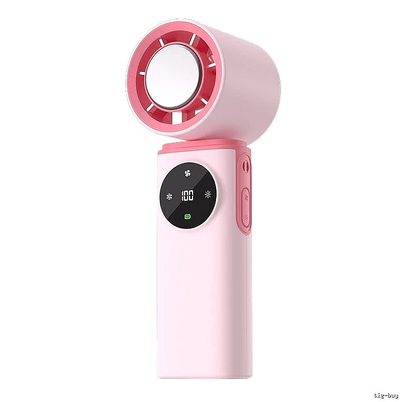 Handheld Cooling Fan With Pink Ice-compress Version For Handheld Cooling